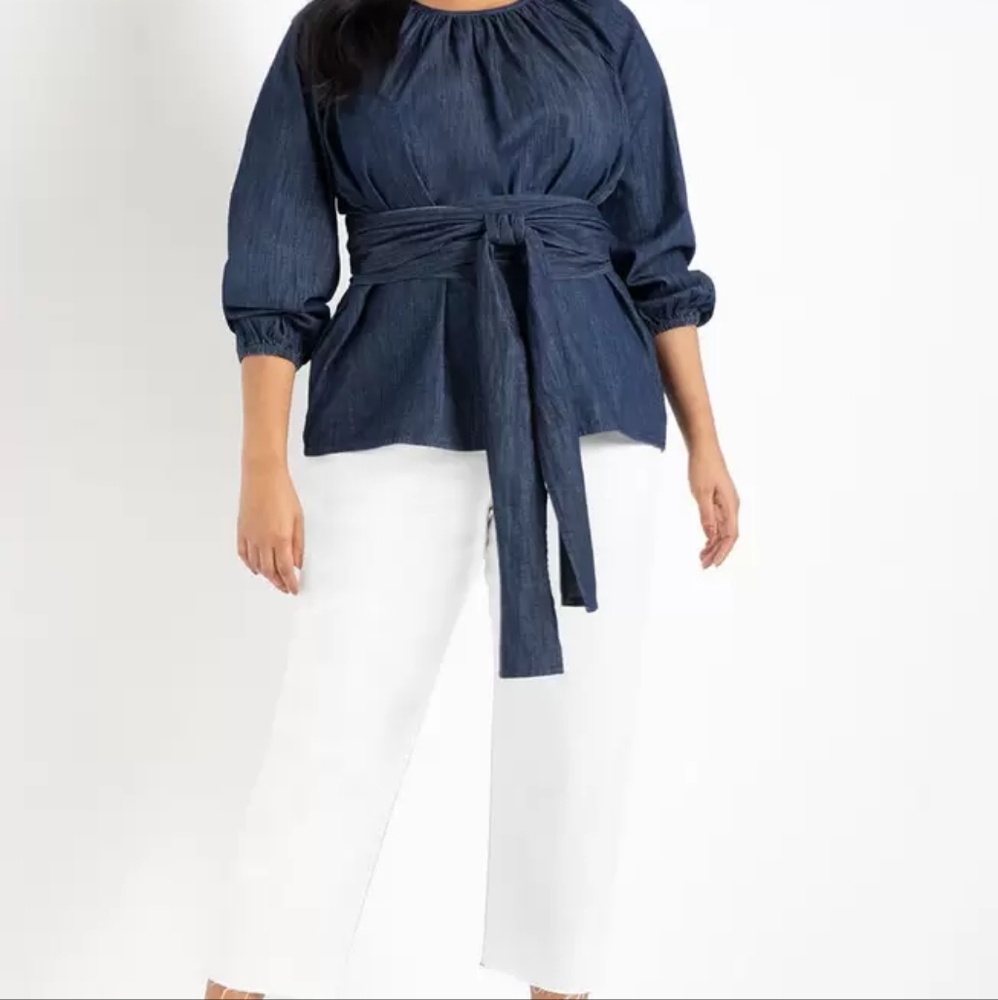 Eloquii dolman top with a tie